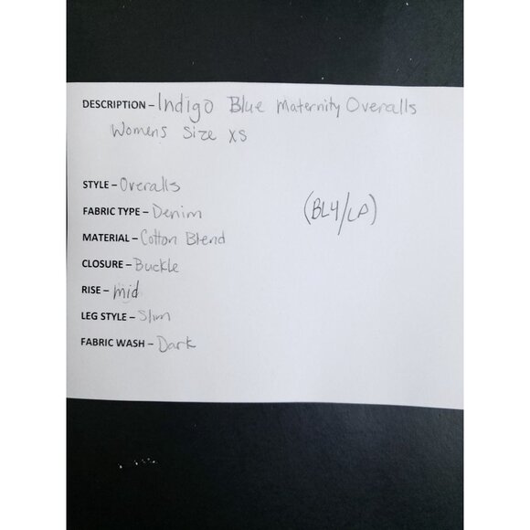 Indigo Blue Maternity Overalls Women's Size XS - Picture 10 of 10